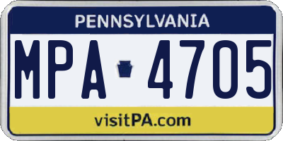 PA license plate MPA4705
