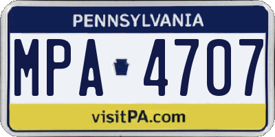 PA license plate MPA4707