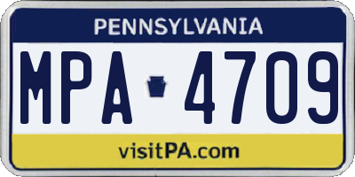 PA license plate MPA4709