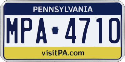 PA license plate MPA4710
