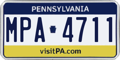 PA license plate MPA4711