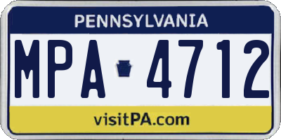 PA license plate MPA4712