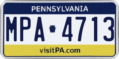 PA license plate MPA4713