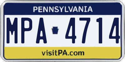 PA license plate MPA4714