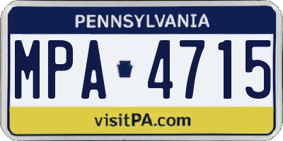 PA license plate MPA4715