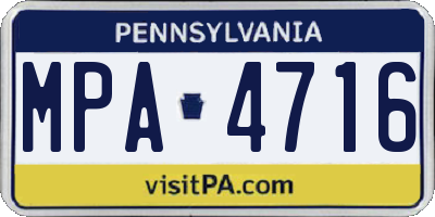 PA license plate MPA4716