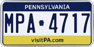 PA license plate MPA4717