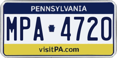 PA license plate MPA4720