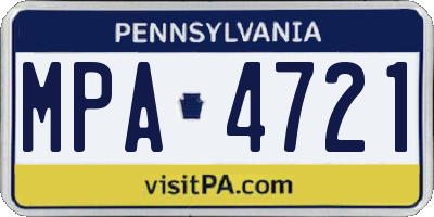 PA license plate MPA4721