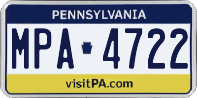 PA license plate MPA4722