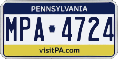 PA license plate MPA4724