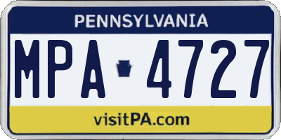 PA license plate MPA4727
