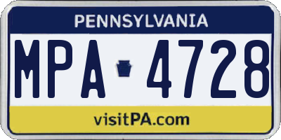PA license plate MPA4728