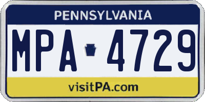 PA license plate MPA4729