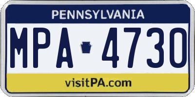 PA license plate MPA4730