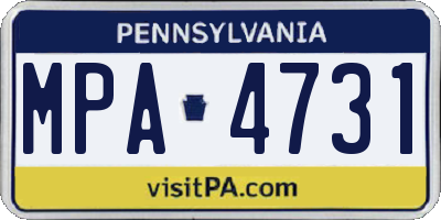 PA license plate MPA4731