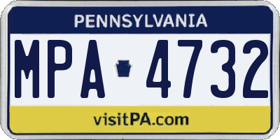 PA license plate MPA4732