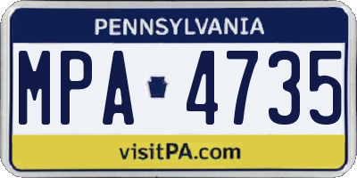 PA license plate MPA4735