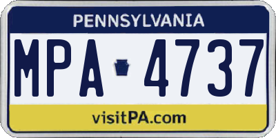 PA license plate MPA4737