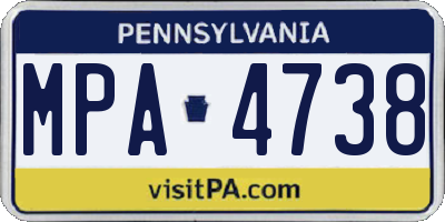 PA license plate MPA4738