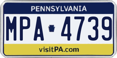 PA license plate MPA4739