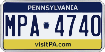 PA license plate MPA4740