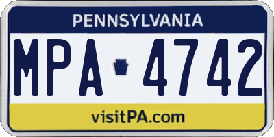 PA license plate MPA4742