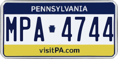 PA license plate MPA4744