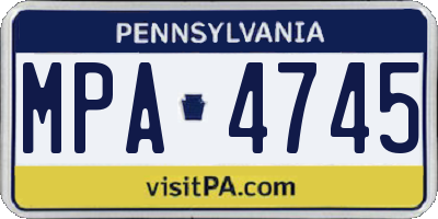 PA license plate MPA4745