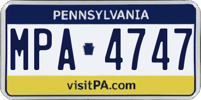 PA license plate MPA4747