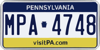 PA license plate MPA4748