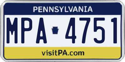 PA license plate MPA4751