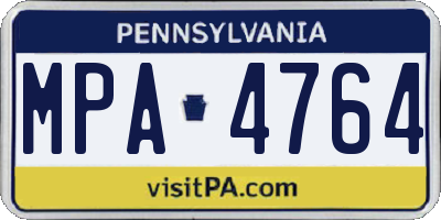PA license plate MPA4764