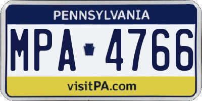 PA license plate MPA4766