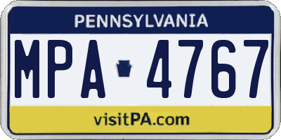 PA license plate MPA4767