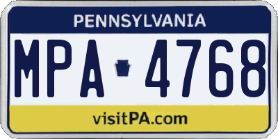 PA license plate MPA4768