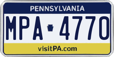PA license plate MPA4770