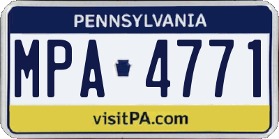 PA license plate MPA4771
