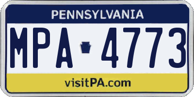 PA license plate MPA4773
