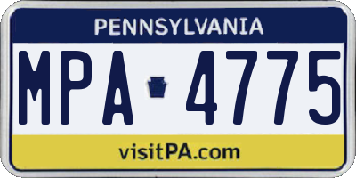 PA license plate MPA4775