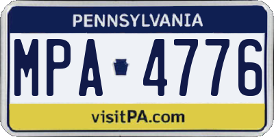 PA license plate MPA4776