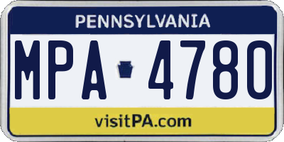 PA license plate MPA4780