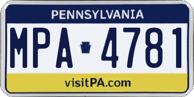 PA license plate MPA4781