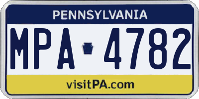 PA license plate MPA4782