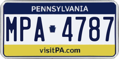 PA license plate MPA4787