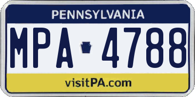 PA license plate MPA4788