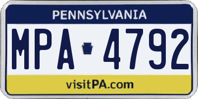 PA license plate MPA4792