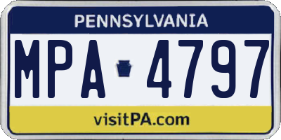 PA license plate MPA4797