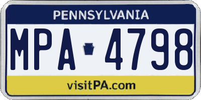 PA license plate MPA4798