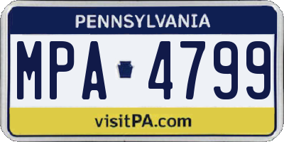 PA license plate MPA4799